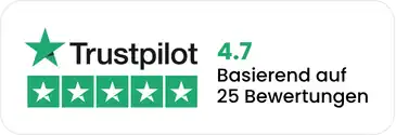 Trustpilot: 4,7 von 5 Sternen, basierend auf 25 Bewertungen