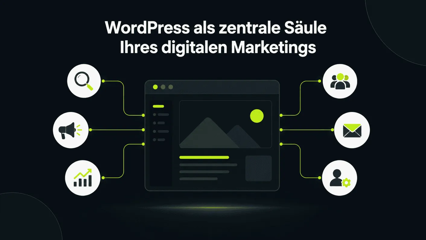 Digital marketing strategy with WordPress as the central pillar.