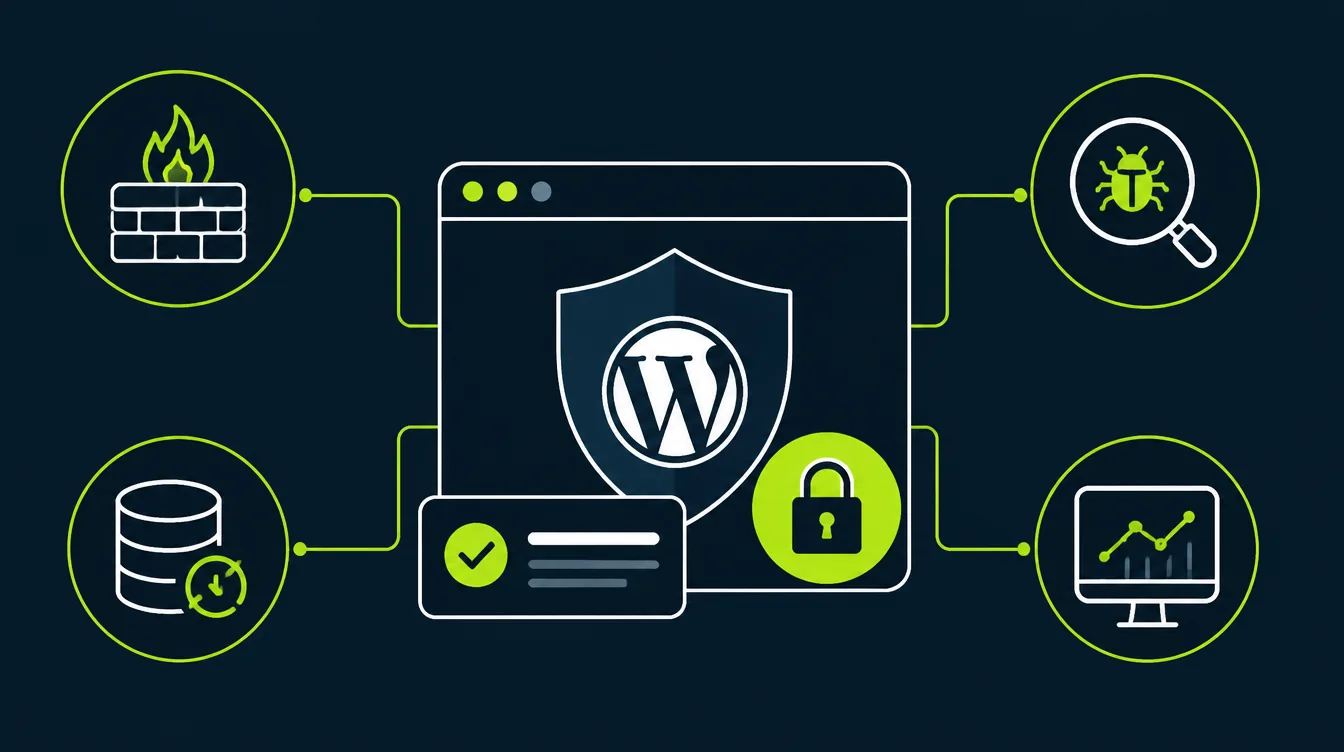 Schutzarchitektur einer WordPress Website: Firewall, Backups, Monitoring und Verschlüsselung