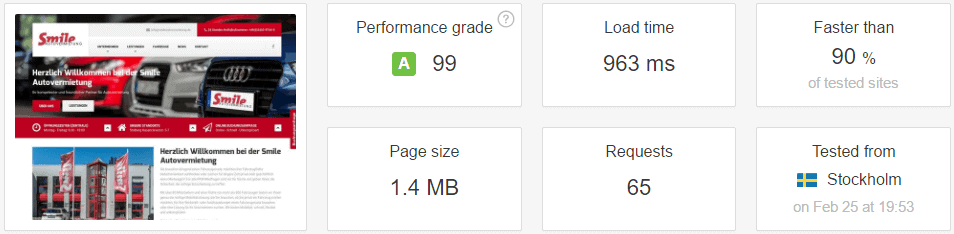 Smile Autovermietung GmbH Speedtest